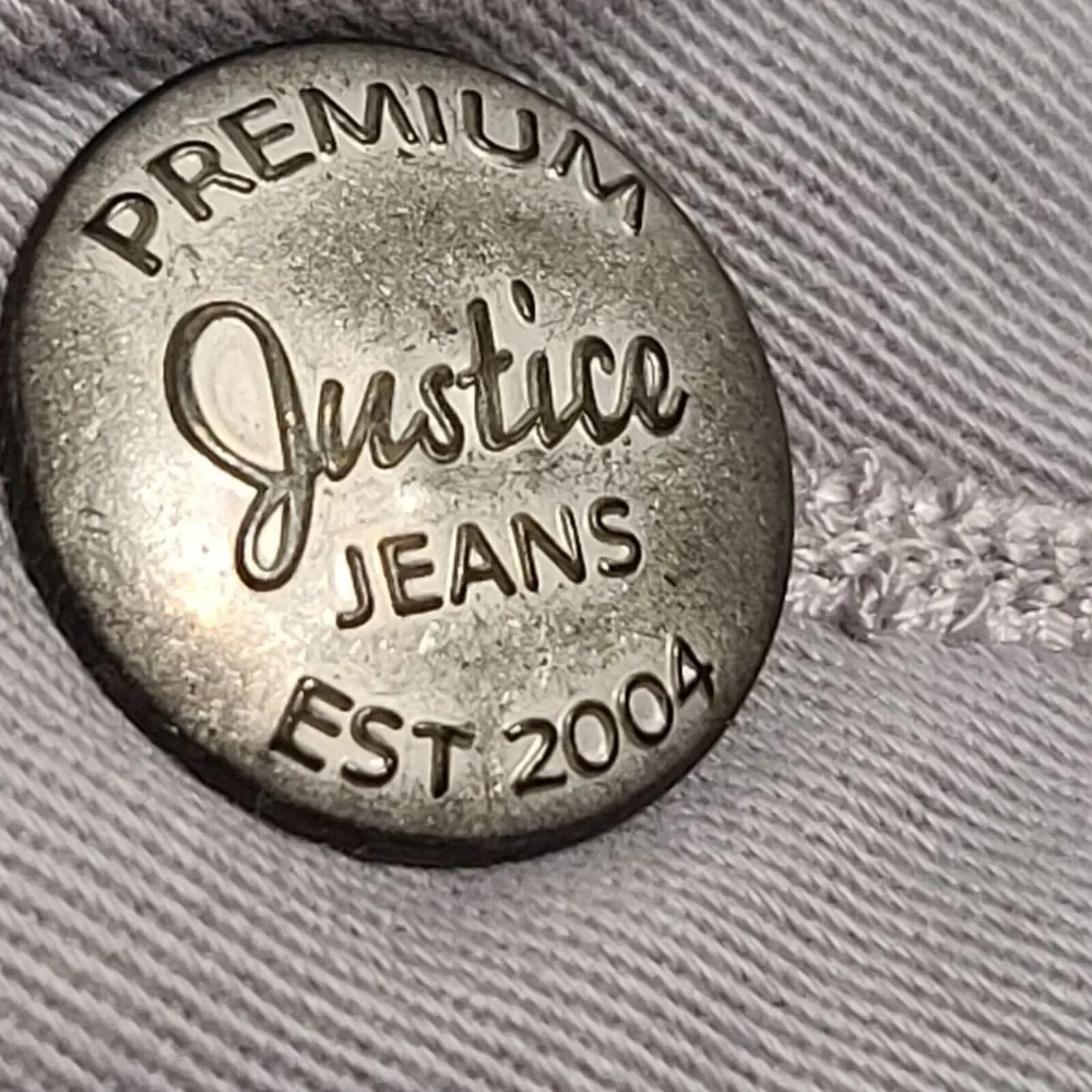Justice Premium Girls Light Gray Jeans Pants Size 8S